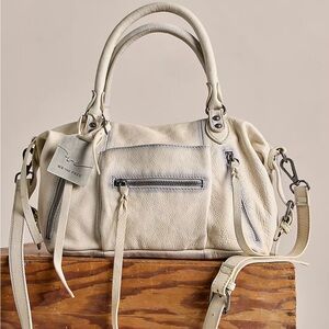 We The Free Ivory Satchel with Silver Accents